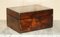 Scatola da toeletta antica in legno duro con pezzi in argento, 1810, set di 11, Immagine 2