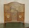 Antique Edwardian Leather Clad & Embossed Fire Screen with Map Decoration, 1900 2