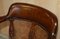 Antique Barrel Back Captains Chair in Brown Leather, 1880 6