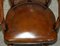 Antique Barrel Back Captains Chair in Brown Leather, 1880 13