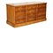 Triple Filing Cabinet in Burr Walnut and Oxblood Leather, Image 1