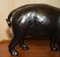 Small Brown Leather Pig Footstool from Liberty London, 1930 8