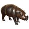 Small Brown Leather Pig Footstool from Liberty London, 1930, Image 1