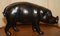 Small Brown Leather Pig Footstool from Liberty London, 1930 6