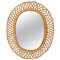 Mid-Century Rattan and Bamboo Oval Wall Mirror, Italy 1960s 1