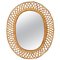 Mid-Century Rattan and Bamboo Oval Wall Mirror, Italy 1960s, Image 1