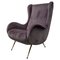 Lounge Chair in Velvet and Brass by Gio Ponti, Italy, 1950s, Image 1