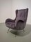 Lounge Chair in Velvet and Brass by Gio Ponti, Italy, 1950s, Image 3