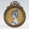 19th Century Young Girl in Grisaille Miniature Frame 1