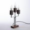 French Art Deco Triple Candelabra Table Lamps in Macassar and Chrome, 1930, Set of 2 3