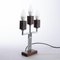 French Art Deco Triple Candelabra Table Lamps in Macassar and Chrome, 1930, Set of 2, Image 3