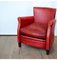 Vintage Sessel aus rotem Leder, 1960 1