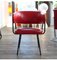 Vintage Sessel aus rotem Leder, 1960 2