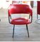 Vintage Sessel aus rotem Leder, 1960 4