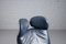 Grey-Blue Leather Wink Lounge Chair by Toshiyuki Kita for Cassina, 1980s 15