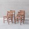 Mid-Century Dordogne Rush Dining Chairs attributed to Charlotte Perriand, Set of 4 1