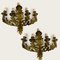 Vintage Italian Gold Gilded Tole Sconces, 1960s, Set of 2 3