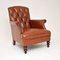 Victorian Deep Buttoned Leather Armchair, 1980s, Image 2