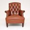 Victorian Deep Buttoned Leather Armchair, 1980s 1