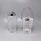 Cut Crystal Cocktail Shaker with Ice Bucket, Italy, 1960s, Set of 2 1