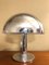 Italian Decorative Mushroom Shape Chromed Desk Lamps, 1970s, Set of 2 1