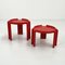 Red Side Tables by Giotto Stoppino for Kartell, 1970s, Set of 2 2