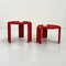 Red Side Tables by Giotto Stoppino for Kartell, 1970s, Set of 2 6