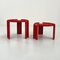 Tables d'Appoint Rouges par Giotto Stoppino pour Kartell, 1970s, Set de 2 6