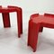 Red Side Tables by Giotto Stoppino for Kartell, 1970s, Set of 2 4