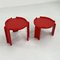 Red Side Tables by Giotto Stoppino for Kartell, 1970s, Set of 2 5