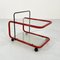 Red Postmodern Trolley with Quaderna Pattern, 1980s 6