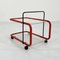 Red Postmodern Trolley with Quaderna Pattern, 1980s 3