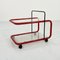 Red Postmodern Trolley with Quaderna Pattern, 1980s 2