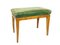 Mid-Century Modern Italian Green Velvet & Wood Ottomans, 1950s, Set of 2, Image 5