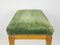 Mid-Century Modern Italian Green Velvet & Wood Ottomans, 1950s, Set of 2 11