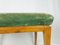 Mid-Century Modern Italian Green Velvet & Wood Ottomans, 1950s, Set of 2 8