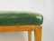 Mid-Century Modern Italian Green Velvet & Wood Ottomans, 1950s, Set of 2 9