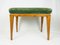 Mid-Century Modern Italian Green Velvet & Wood Ottomans, 1950s, Set of 2, Image 4