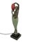 Odalisque Skulptur Lampe mit rotem Glas in Spelter und Marmor von Fayral für Max Le Verrier, 2022 2