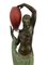 Odalisque Skulptur Lampe mit rotem Glas in Spelter und Marmor von Fayral für Max Le Verrier, 2022 6