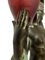 Odalisque Sculpture Lamp with Red Glass in Spelter and Marble by Fayral for Max Le Verrier, 2022 9
