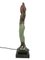 Odalisque Sculpture Lamp with Red Glass in Spelter and Marble by Fayral for Max Le Verrier, 2022 3