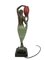 Odalisque Skulptur Lampe mit rotem Glas in Spelter und Marmor von Fayral für Max Le Verrier, 2022 4