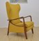 Mid-Century Wingback Lounge Chair with Folding Footrest, 1960s 1