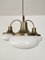 Pendant Light in Bronzed Aluminum & Milky Glass from Stilux Milano, Italy, 1970s 9