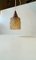 Scandinavian Modern Teak & Honey Glass Pendant Lamp, 1960s, Image 3