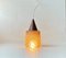 Scandinavian Modern Teak & Honey Glass Pendant Lamp, 1960s 4