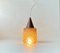 Scandinavian Modern Teak & Honey Glass Pendant Lamp, 1960s, Image 4