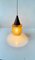 Scandinavian Modern Teak & Honey Glass Pendant Lamp, 1960s 5