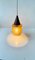 Scandinavian Modern Teak & Honey Glass Pendant Lamp, 1960s, Image 5